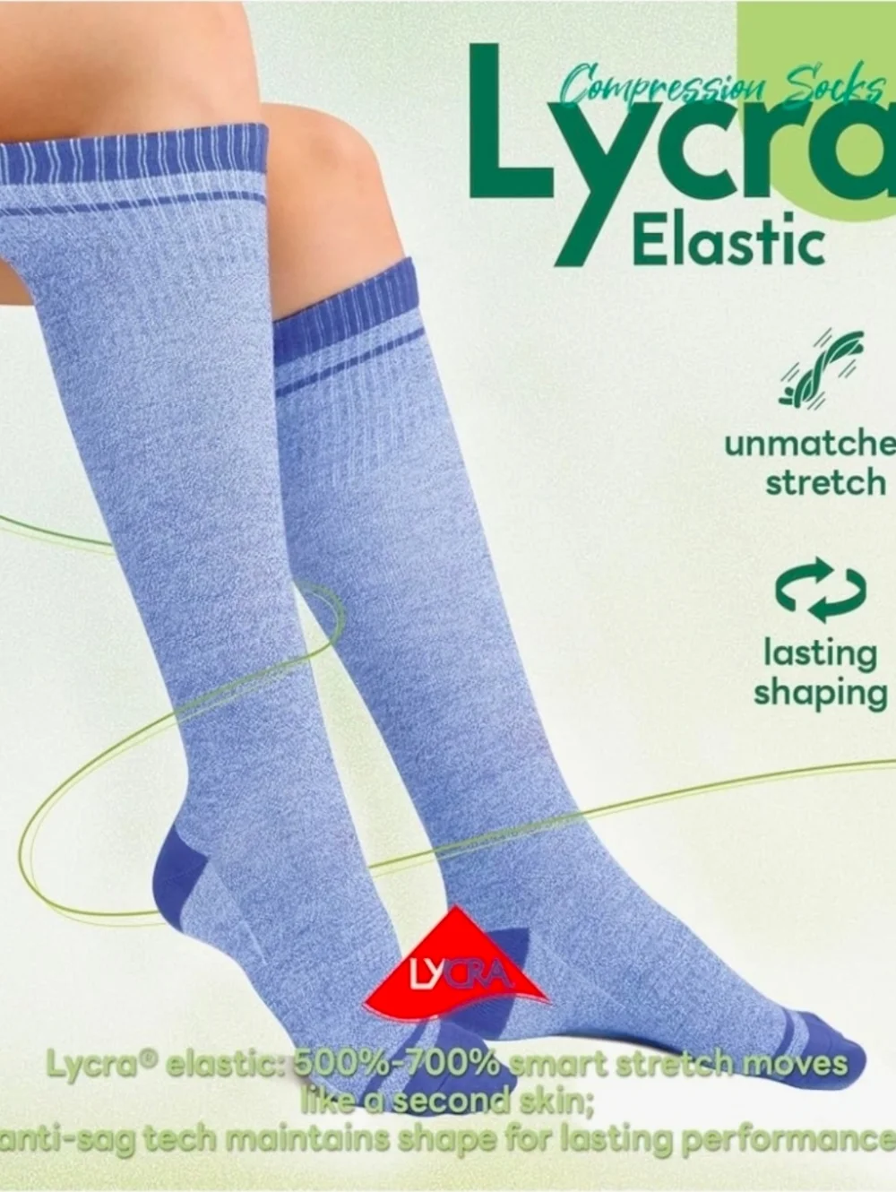 Compression Socks Women & Men, 15-20 mmHg Bamboo Viscose Knee High Soft Support